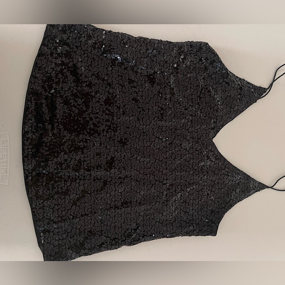 black sequin top
